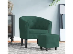 Poltrona | Cadeira Relax com apoio de pés veludo verde-escuro SHL615705
