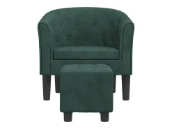 Poltrona | Cadeira Relax com apoio de pés veludo verde-escuro SHL615705
