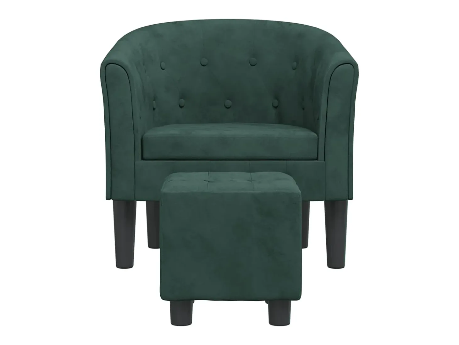 Poltrona | Cadeira Relax com apoio de pés veludo verde-escuro SHL615705