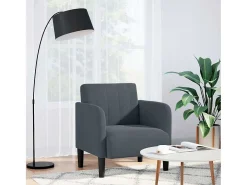 Poltrona | Cadeira Relax com apoio de braços 54 cm veludo cinzento-escuro SHL805872