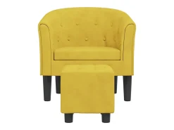 Poltrona | Cadeira Relax com apoio de pés veludo amarelo SHL933131