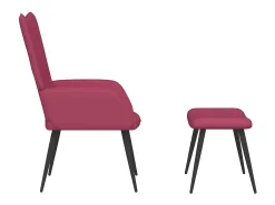 Poltrona | Cadeira Relax com banco veludo vermelho tinto SHL465282