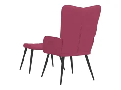 Poltrona | Cadeira Relax com banco veludo vermelho tinto SHL465282