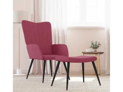 Poltrona | Cadeira Relax com banco veludo vermelho tinto SHL465282
