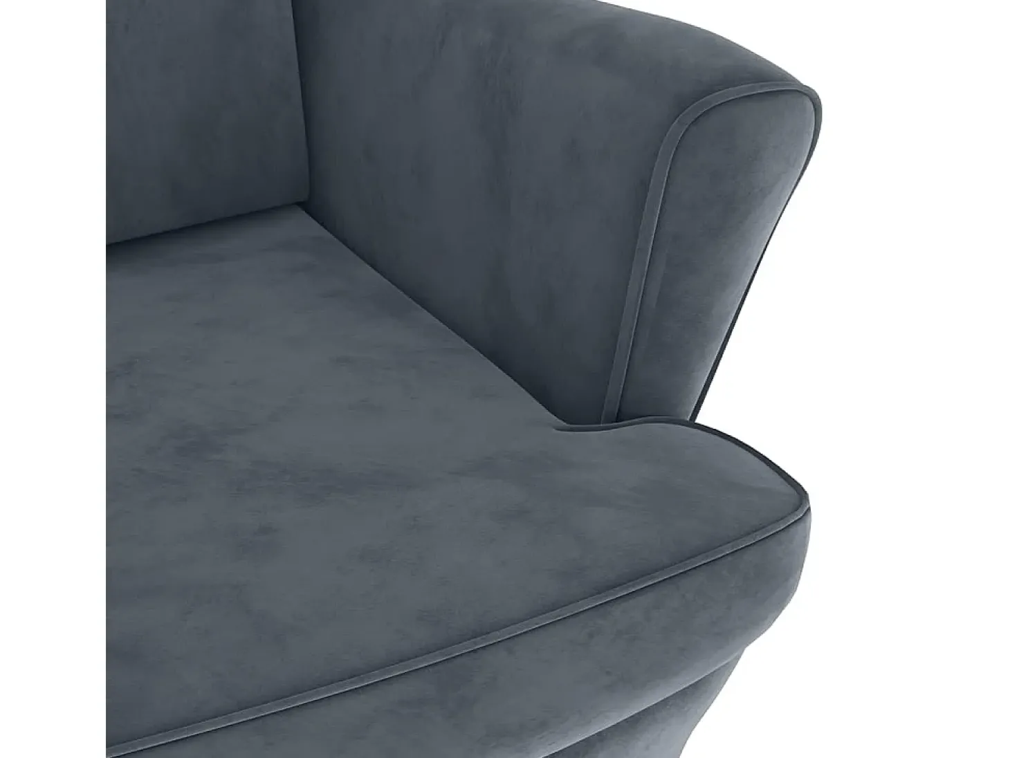 Poltrona | Cadeira Relax com banco veludo cinzento-escuro SHL274100
