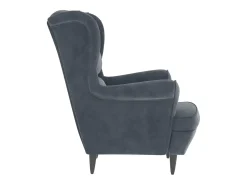 Poltrona | Cadeira Relax com banco veludo cinzento-escuro SHL274100