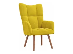 Poltrona | Cadeira Relax com banco veludo amarelo mostarda SHL475152