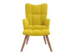 Poltrona | Cadeira Relax com banco veludo amarelo mostarda SHL475152