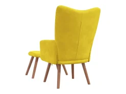 Poltrona | Cadeira Relax com banco veludo amarelo mostarda SHL475152