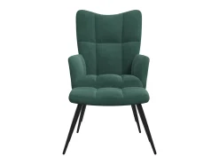 Poltrona | Cadeira Relax com banco veludo verde-escuro SHL139185