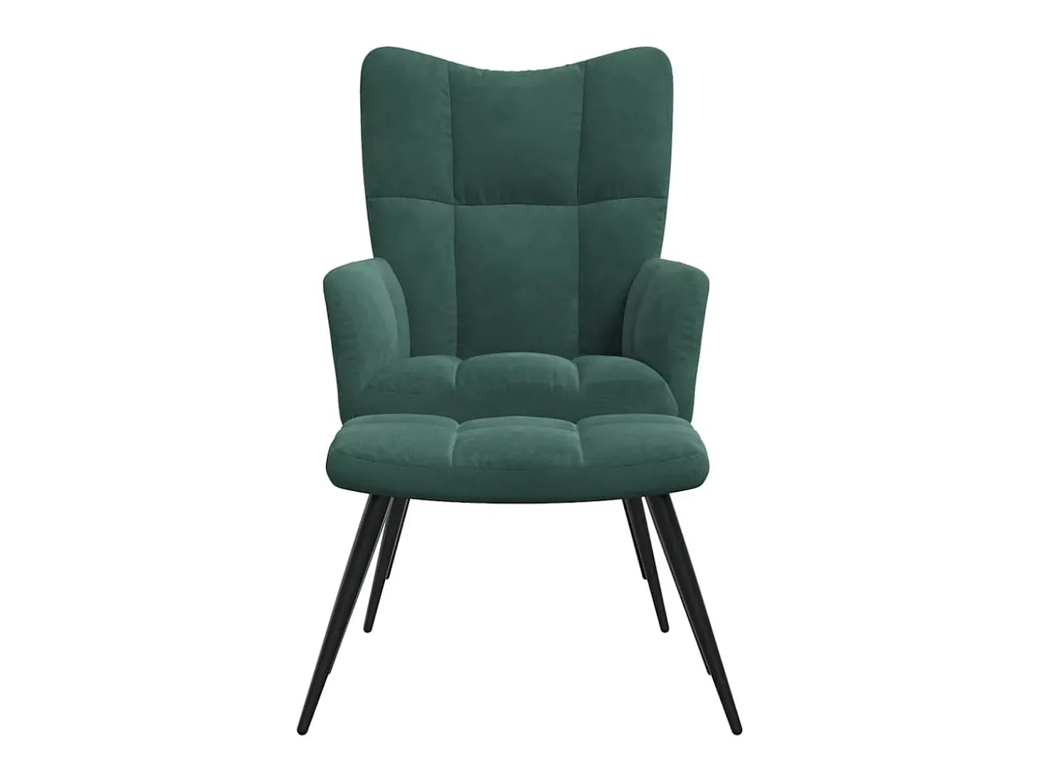 Poltrona | Cadeira Relax com banco veludo verde-escuro SHL139185