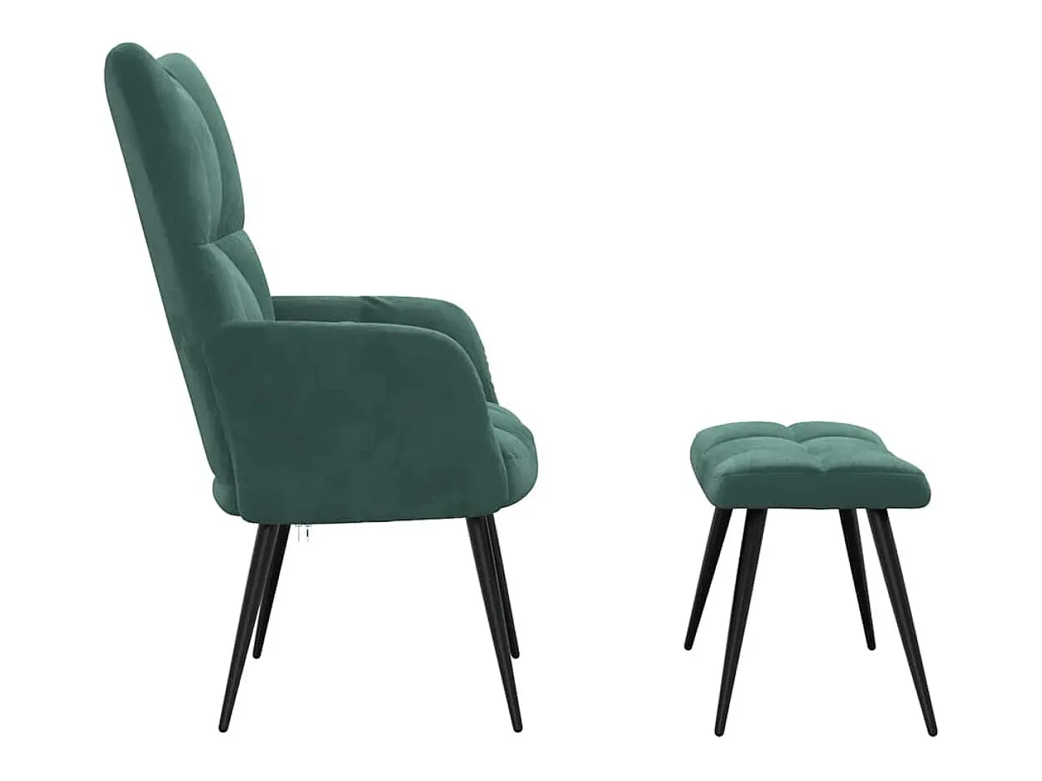 Poltrona | Cadeira Relax com banco veludo verde-escuro SHL139185