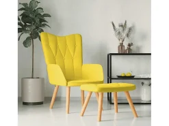 Poltrona | Cadeira Relax com banco tecido amarelo mostarda SHL523295