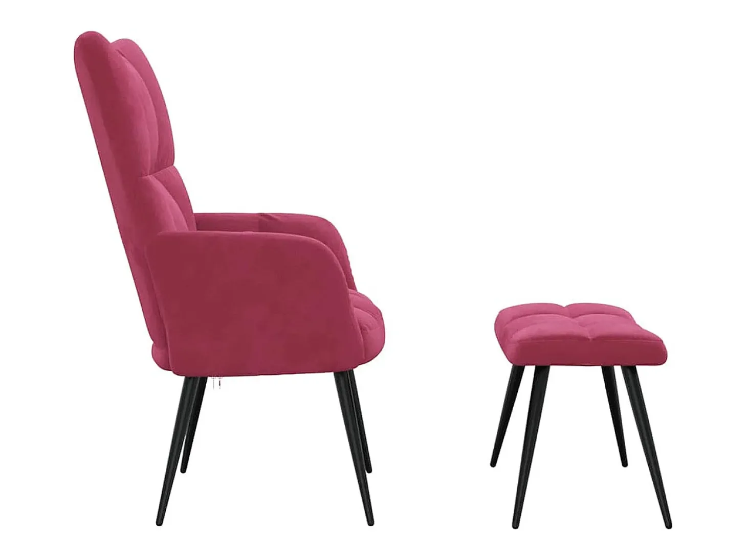 Poltrona | Cadeira Relax com banco veludo vermelho tinto SHL94972