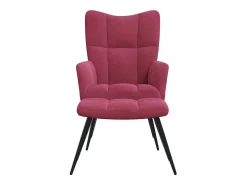 Poltrona | Cadeira Relax com banco veludo vermelho tinto SHL94972