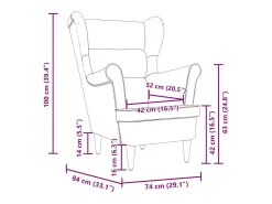 Poltrona | Cadeira Relax com apoio de braços 74x84x100 cm tecido vermelho tinto SHL10114