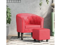 Poltrona | Cadeira Relax com apoio de pés couro artificial vermelho SHL436079