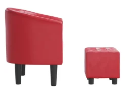Poltrona | Cadeira Relax com apoio de pés couro artificial vermelho SHL436079