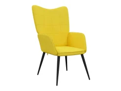 Poltrona | Cadeira Relax com banco tecido amarelo mostarda SHL972587