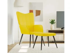 Poltrona | Cadeira Relax com banco tecido amarelo mostarda SHL972587