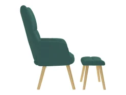 Poltrona | Cadeira Relax com banco p/ pés tecido verde-escuro SHL189919