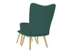 Poltrona | Cadeira Relax com banco p/ pés tecido verde-escuro SHL189919