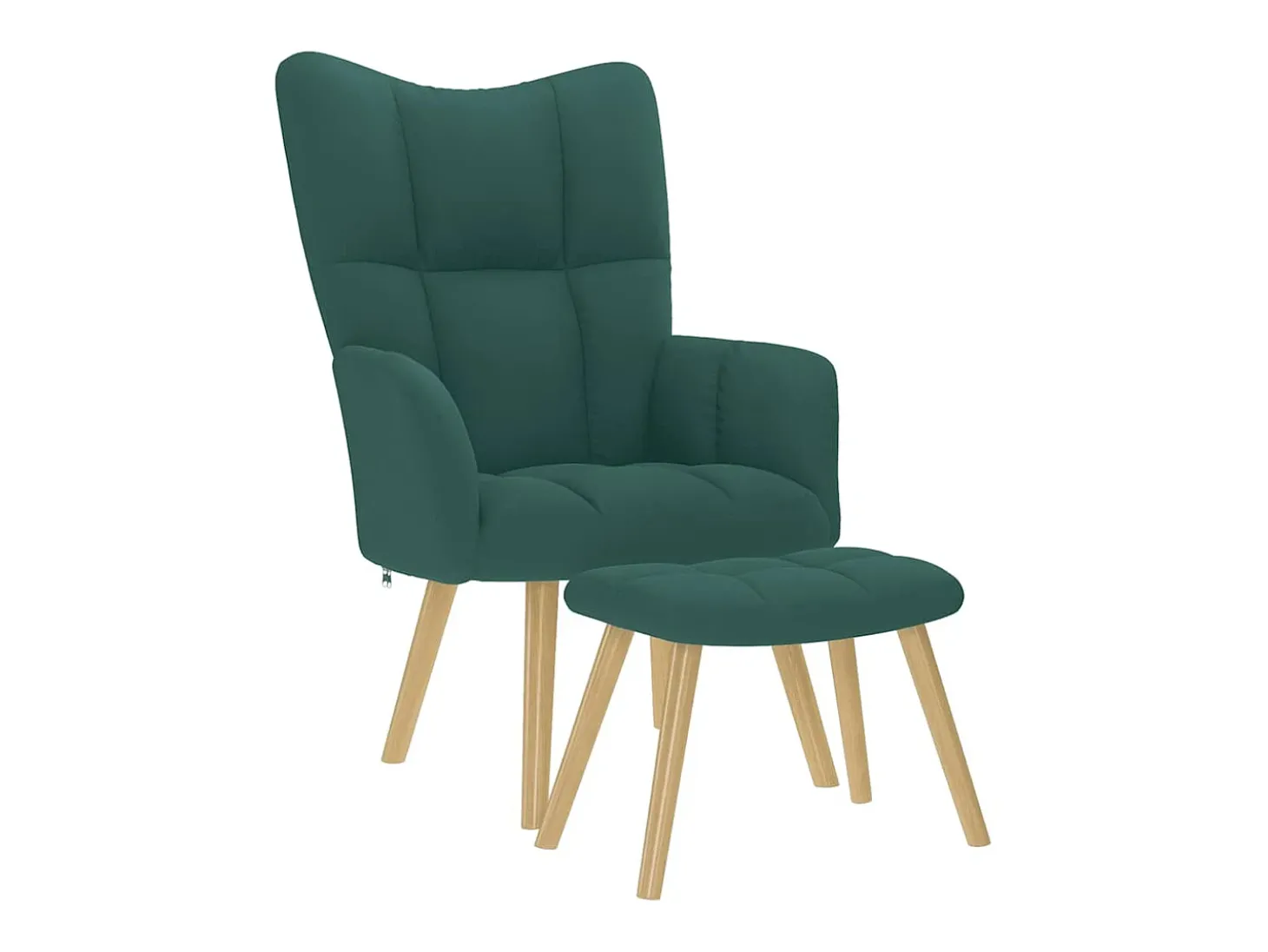 Poltrona | Cadeira Relax com banco p/ pés tecido verde-escuro SHL189919