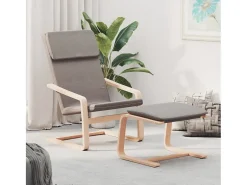 Poltrona | Cadeira Relax com banco p/ pés tecido cinza-acastanhado SHL323731