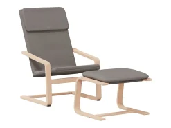Poltrona | Cadeira Relax com banco p/ pés tecido cinza-acastanhado SHL323731