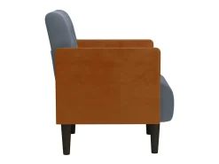 Poltrona | Cadeira Relax com apoio de braços 55 cm veludo cinzento-escuro SHL504018