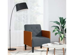Poltrona | Cadeira Relax com apoio de braços 55 cm veludo cinzento-escuro SHL504018