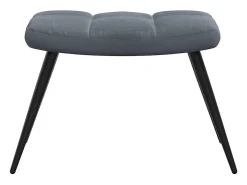 Poltrona | Cadeira Relax com banco veludo cinzento-escuro SHL640119