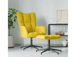 Poltrona | Cadeira Relax com banco veludo amarelo mostarda SHL220340
