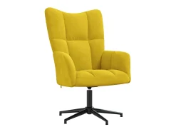 Poltrona | Cadeira Relax com banco veludo amarelo mostarda SHL220340
