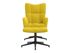 Poltrona | Cadeira Relax com banco veludo amarelo mostarda SHL220340