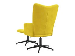 Poltrona | Cadeira Relax com banco veludo amarelo mostarda SHL220340