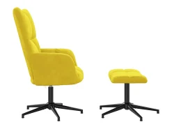 Poltrona | Cadeira Relax com banco veludo amarelo mostarda SHL220340
