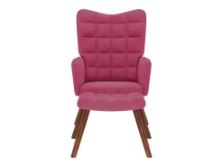 Poltrona | Cadeira Relax com banco veludo vermelho tinto SHL93386