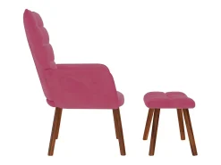 Poltrona | Cadeira Relax com banco veludo vermelho tinto SHL93386