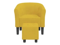 Poltrona | Cadeira Relax com apoio de pés veludo amarelo SHL59349