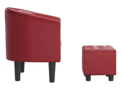 Poltrona | Cadeira Relax com apoio de pés couro artificial vermelho-tinto SHL506339