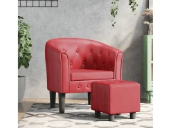 Poltrona | Cadeira Relax com apoio de pés couro artificial vermelho-tinto SHL506339