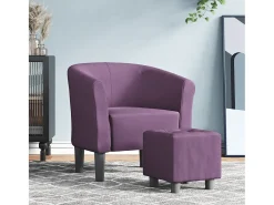 Poltrona | Cadeira Relax com apoio de pés tecido roxo SHL28397