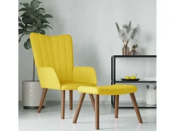 Poltrona | Cadeira Relax com banco veludo amarelo mostarda SHL461117