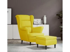 Poltrona | Cadeira Relax com banco veludo amarelo mostarda SHL732887