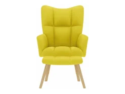 Poltrona | Cadeira Relax com apoio de pés tecido amarelo-claro SHL572587