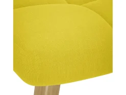 Poltrona | Cadeira Relax com apoio de pés tecido amarelo-claro SHL572587