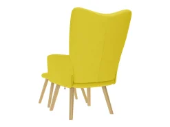 Poltrona | Cadeira Relax com apoio de pés tecido amarelo-claro SHL572587