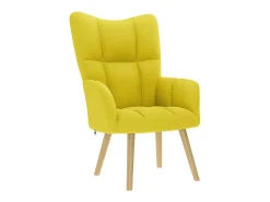 Poltrona | Cadeira Relax com apoio de pés tecido amarelo-claro SHL572587