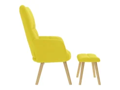 Poltrona | Cadeira Relax com apoio de pés tecido amarelo-claro SHL572587